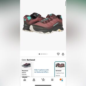 Merrell Womens Moab Speed size 10 Burlwood sneakers EUC